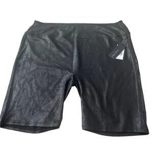 NWT Black Tape Metallic Black Biker Shorts